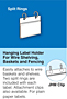 hanging label holders for paper labels