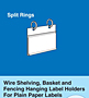 Wire shelving split rings